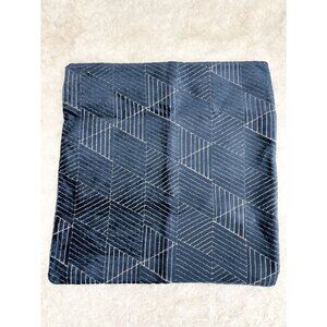 West Elm Geo Facet Jacquard Velvet Pillow Cover Midnight Blue 20x20 NEW